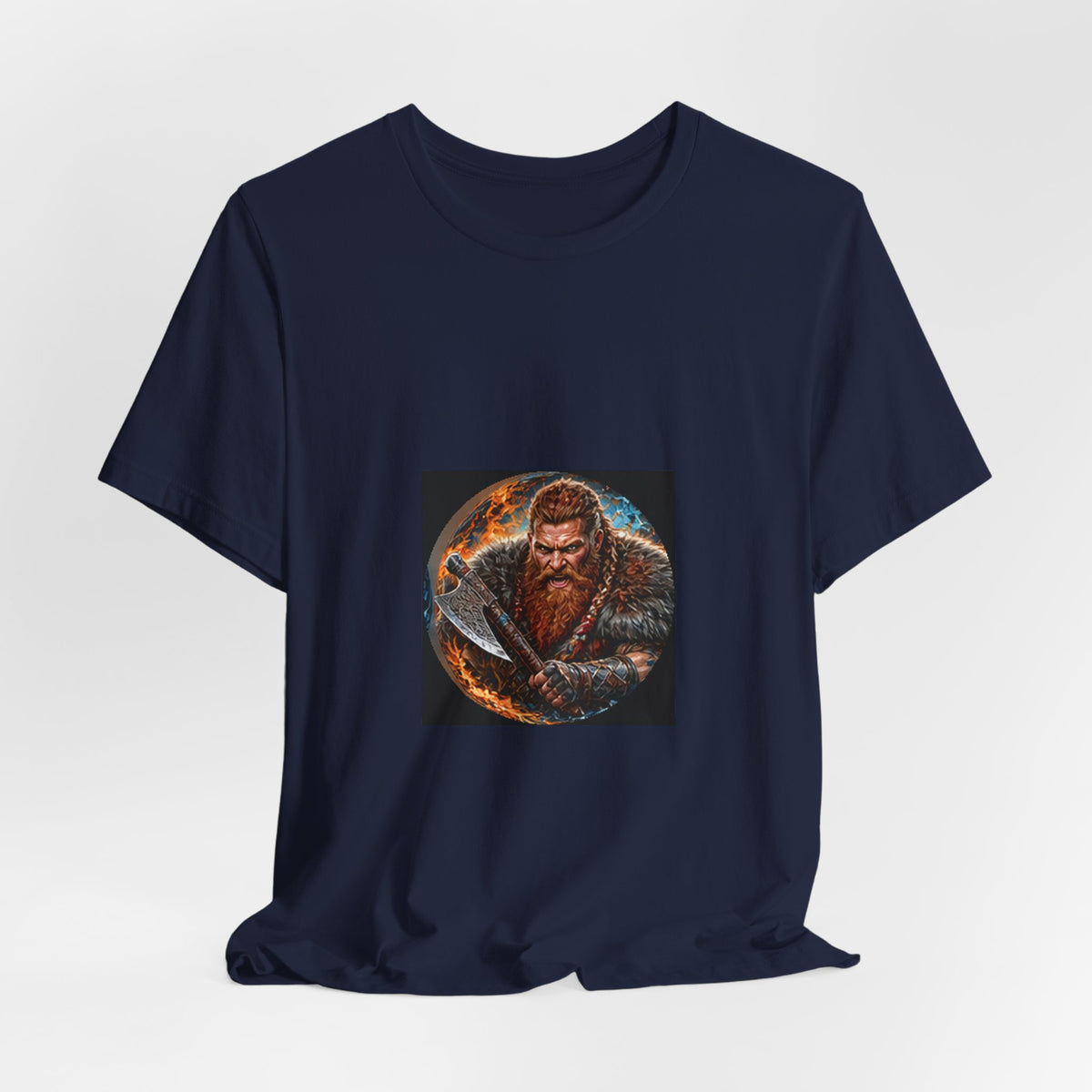 Viking Warrior T-Shirt - Norse Redbeard Axe Graphic Tee
